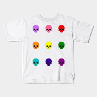 Mosaic of Rainbow skulls Kids T-Shirt